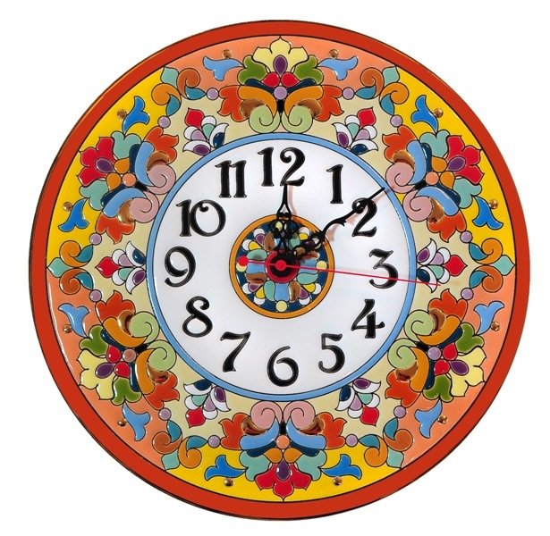 картинка Изразцовые часы Буйство красок (красные) от магазина Бизнес подарки+