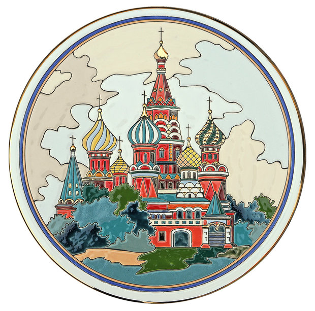 картинка Изразцовая тарелка Храм Василия Блаженного от магазина Бизнес подарки+