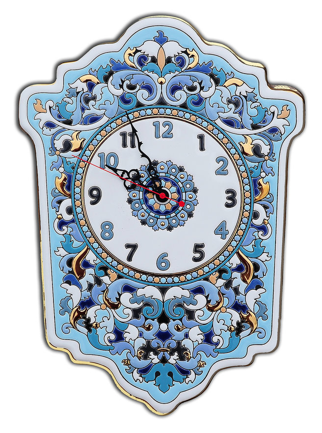 картинка Изразцовые фигурные часы Русские узоры  от магазина Бизнес подарки+